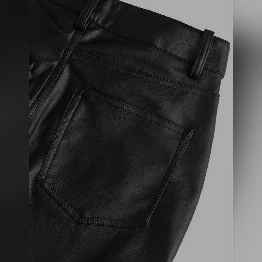 Black faux leather h&m pants